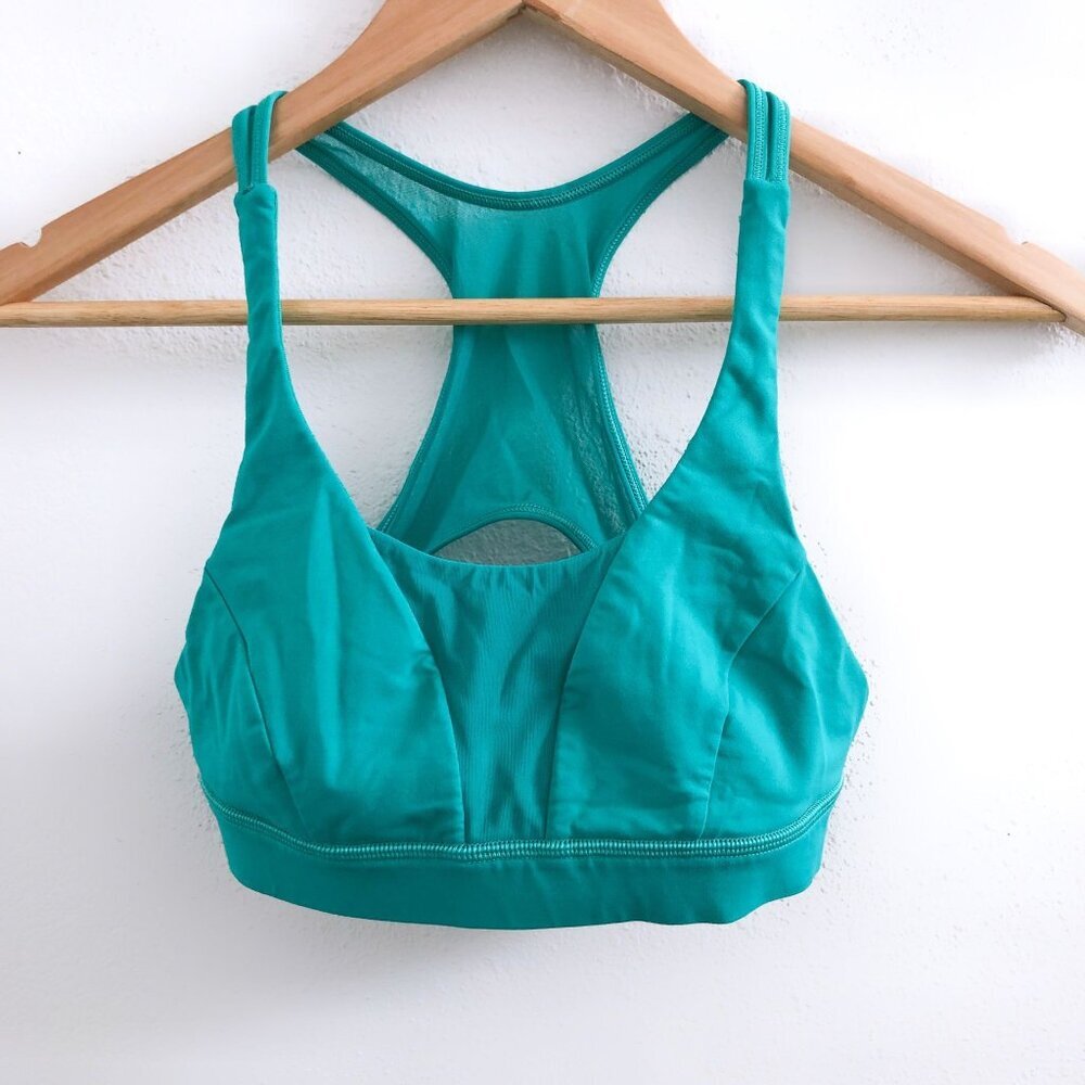 LULULEMON Glide and Stride Bra Heathered Viridian Green / Viridian Green Size 4